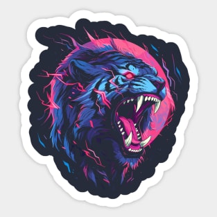 Synthwave Tiger Sticker